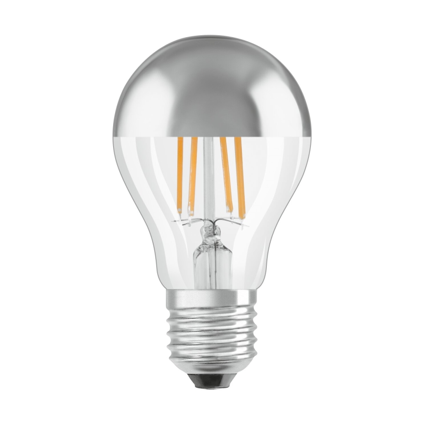 Lâmpada LED com topo espelhado FILAMENT E27/6,5W/230V 2700K prateada- Osram