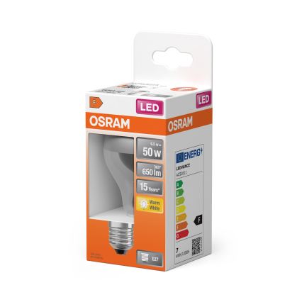 Lâmpada LED com topo espelhado FILAMENT E27/6,5W/230V 2700K prateada- Osram