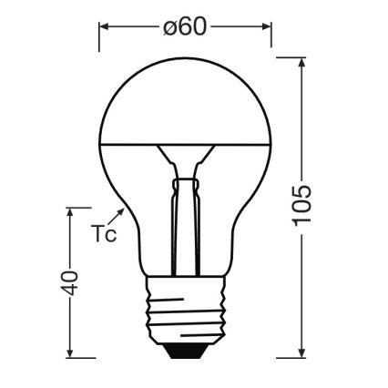 Lâmpada LED com topo espelhado SUPERSTAR E27/7W/230V 2700K dourada - Osram