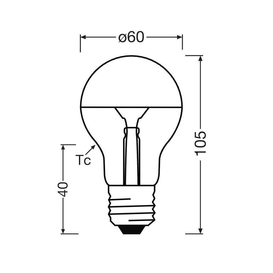 Lâmpada LED com topo espelhado SUPERSTAR E27/7W/230V 2700K dourada - Osram