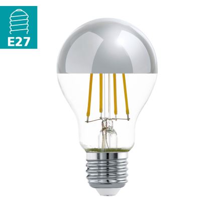 Lâmpada LED com um casquilho esférico espelhado A60 E27/7W/230V 2700K - Eglo 11834