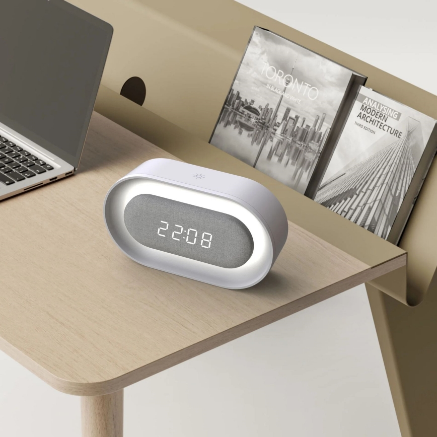 Luminária de mesa noturna LED regulável com despertador KAJA LED/1,3W/5V 3000K