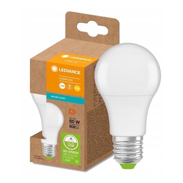 Lâmpada LED de plástico reciclado A60 E27/8,5W/230V 2700K - Ledvance