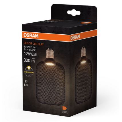Lâmpada LED DECOR FLAT E27/3,5W/230V 2700K preto - Osram