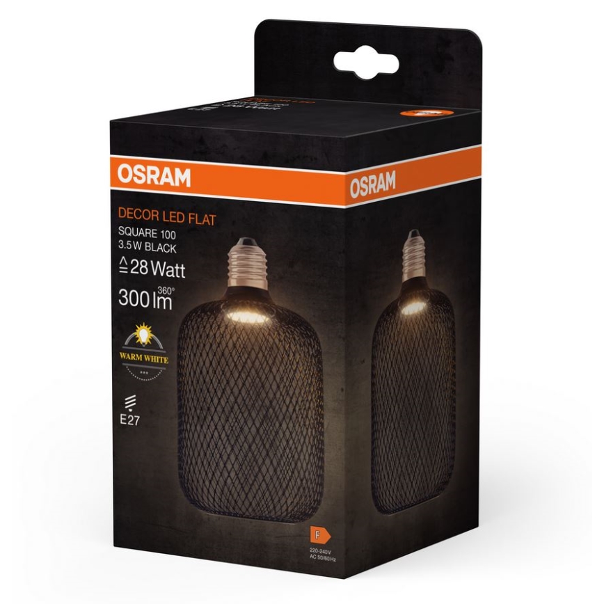 Lâmpada LED DECOR FLAT E27/3,5W/230V 2700K preto - Osram