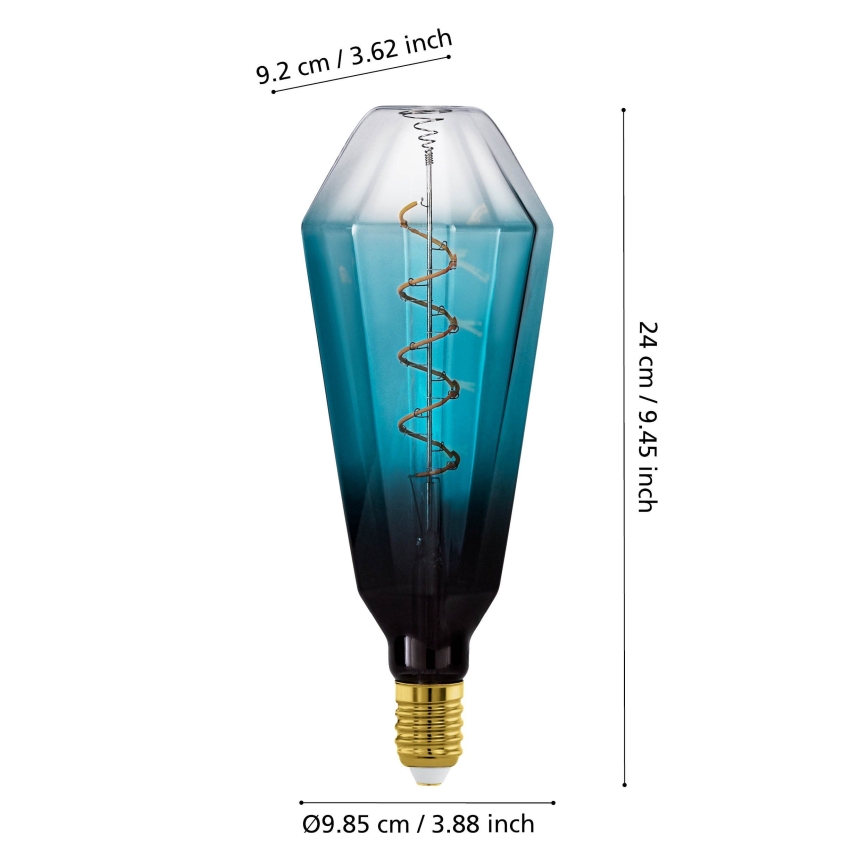 Lâmpada LED dimável VINTAGE E27/4W/230V 2000K azul - Eglo 110235