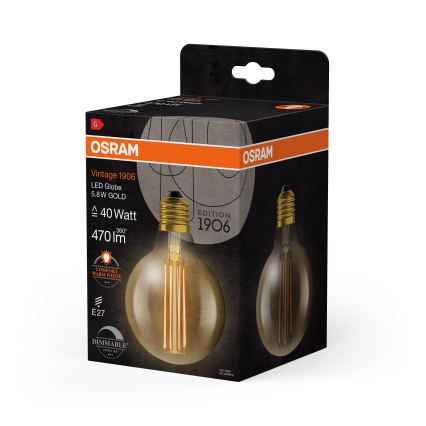 Lâmpada LED dimerizável Filamento Vintage E27/5,8W/230V 2200K - Osram