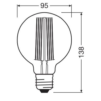 Lâmpada LED dimerizável Filamento Vintage E27/5,8W/230V 2200K - Osram