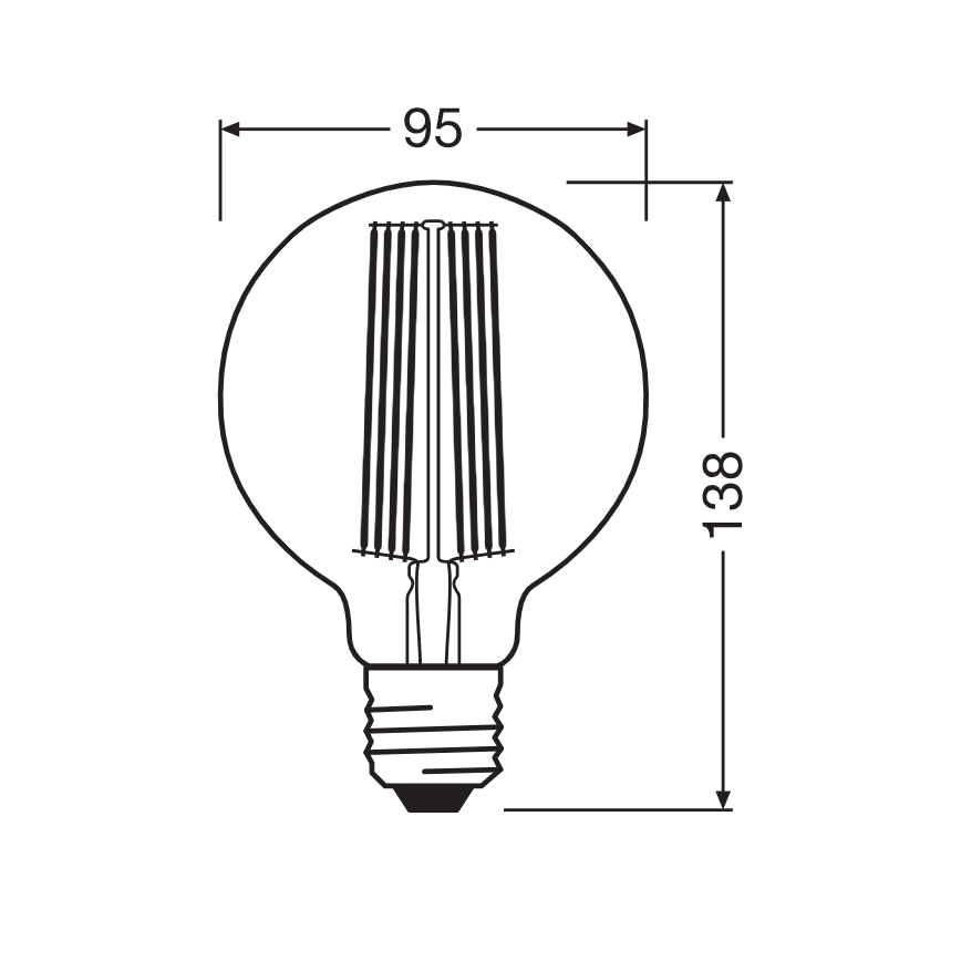 Lâmpada LED dimerizável Filamento Vintage E27/5,8W/230V 2200K - Osram