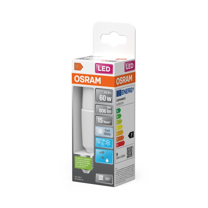 Lâmpada LED dimerizável STICK E27/8,5W/230V 4000K - Osram