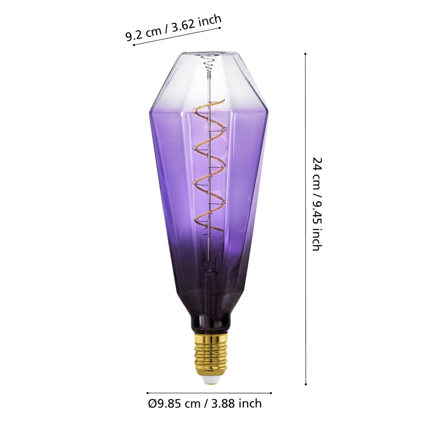 Lâmpada LED dimerizável VINTAGE E27/4W/230V 1800K roxa - Eglo 110237