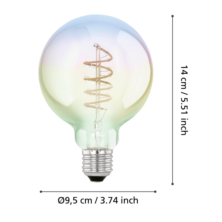 Lâmpada LED dimerizável VINTAGE G95 E27/4W/230V 2000K - Eglo 110207