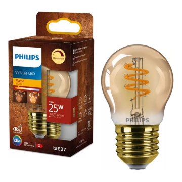 Lâmpada LED dimerizável VINTAGE Philips P45 E27/3W/230V 2200K