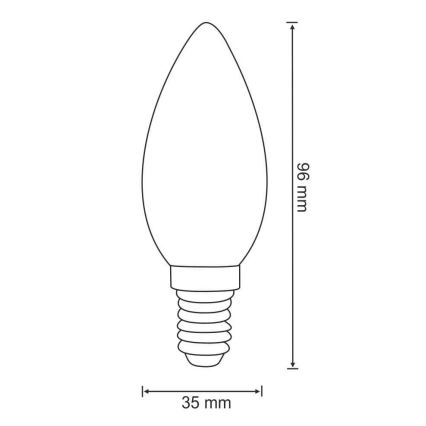 Lâmpada LED C37 E14/4W/230V 3000K
