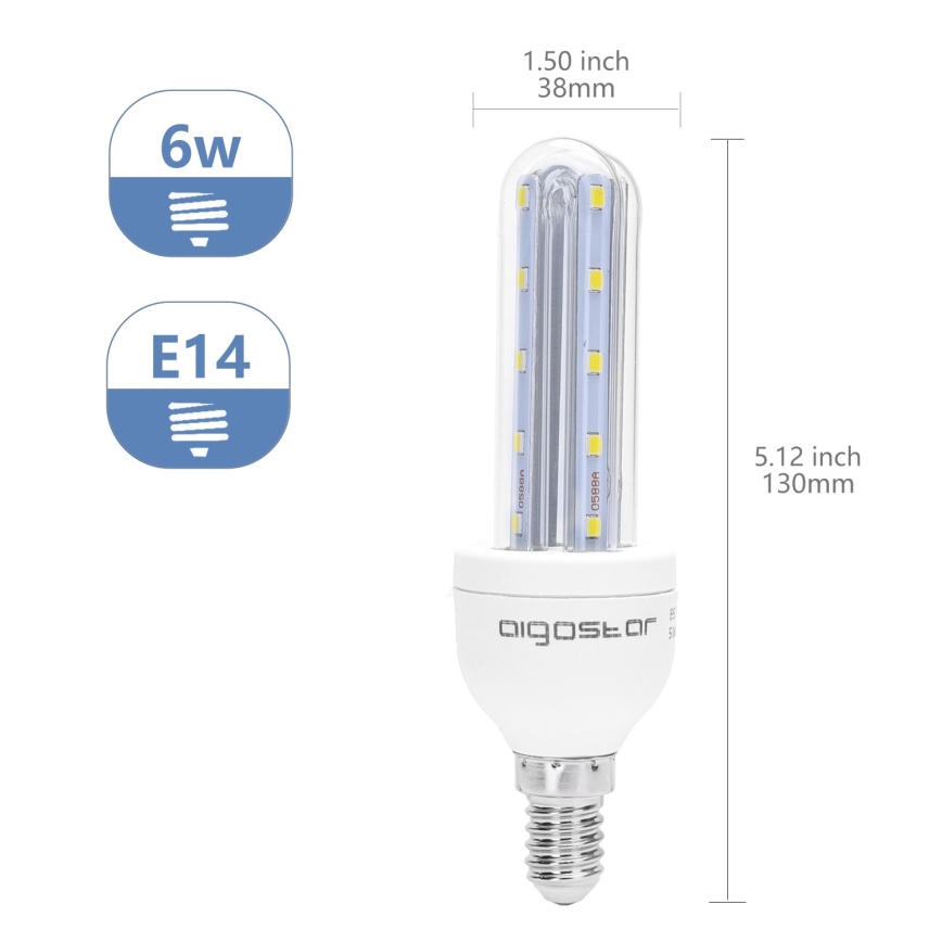 Lâmpada LED E14/6W/230V 6500K - Aigostar