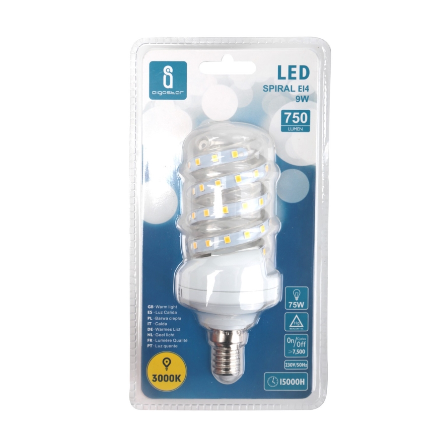 Lâmpada LED E14/9W/230V 3000K - Aigostar