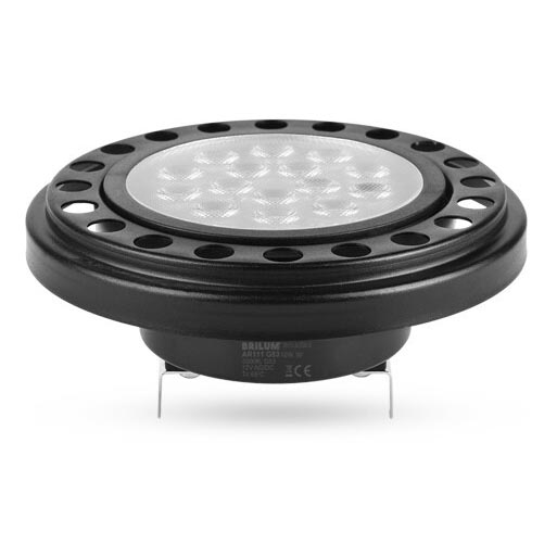 Lâmpada LED ECOLINE AR111 G53/12W/12V 3000K 30° preto - Brilagi