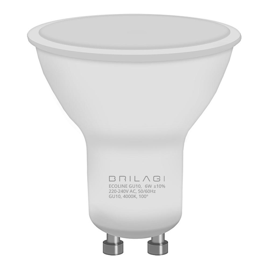 Lâmpada LED ECOLINE GU10/6W/230V 4000K - Brilagi