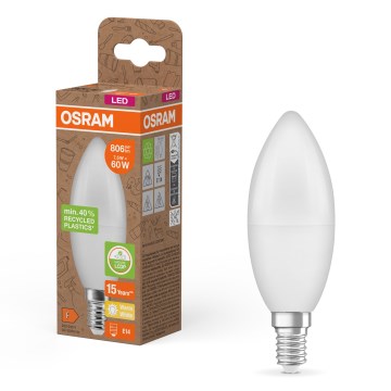 Lâmpada LED em plástico reciclado B39 E14/7,5W/230V 2700K - Osram