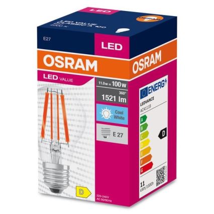 Lâmpada LED FILAMENT A100 E27/11W/230V 4000K - Osram