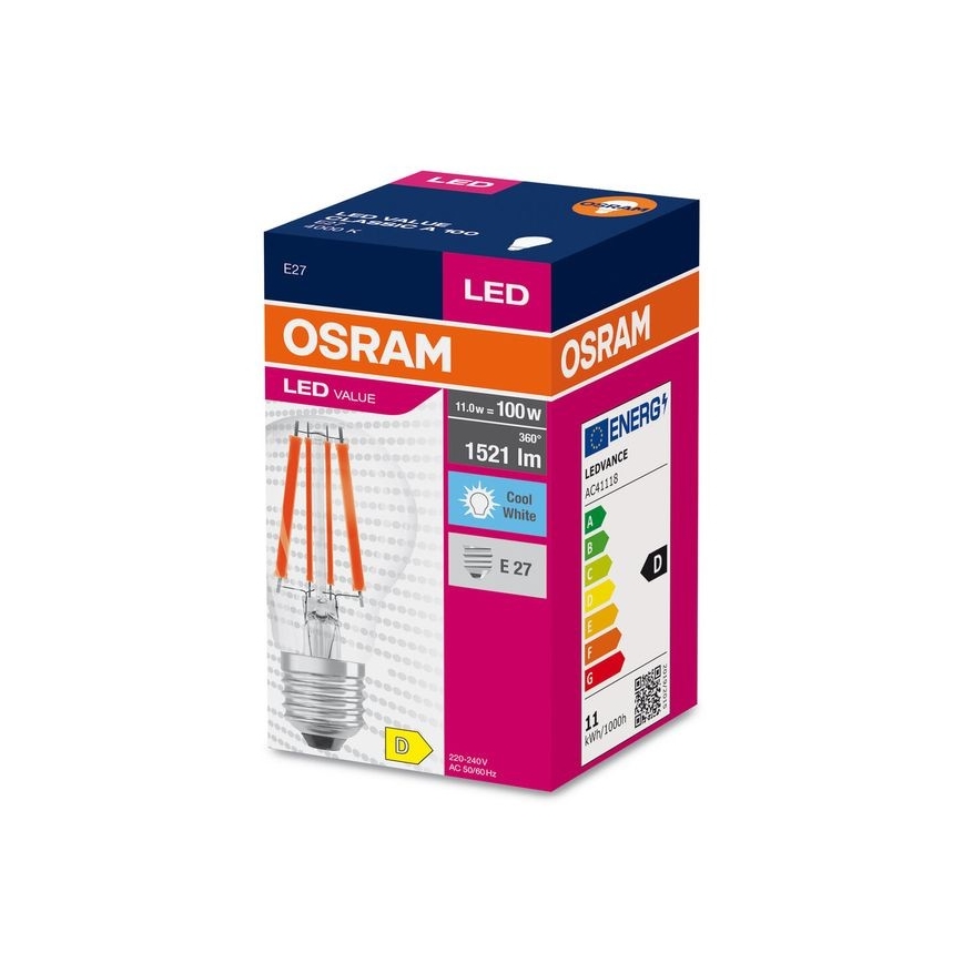 Lâmpada LED FILAMENT A100 E27/11W/230V 4000K - Osram