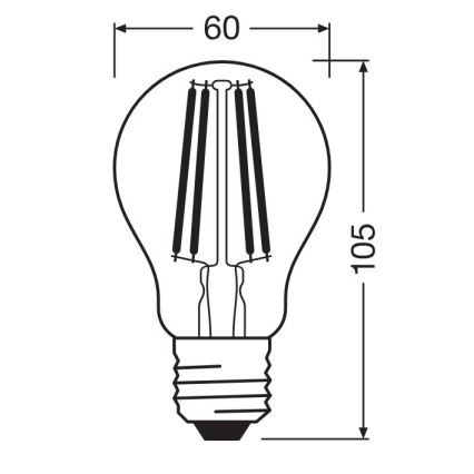 Lâmpada LED FILAMENT A100 E27/11W/230V 4000K - Osram