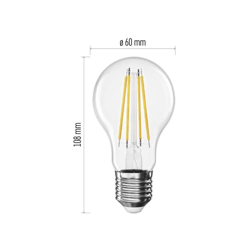 Lâmpada LED FILAMENT A60 E27/5W/230V 2700K Classe energética A