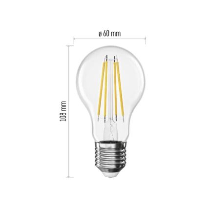 Lâmpada LED FILAMENT A60 E27/5W/230V 4000K Classe energética A