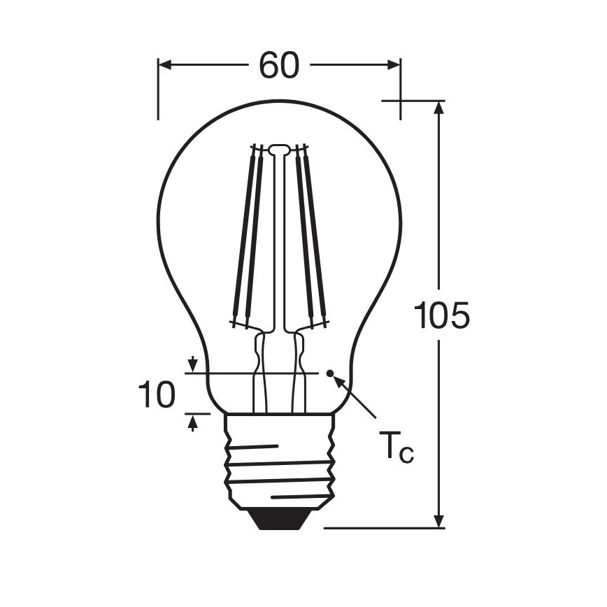 Lâmpada LED FILAMENT A60 E27/6,5W/230V 2700K - Osram