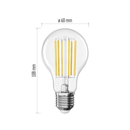 Lâmpada LED FILAMENT A60 E27/7,2W/230V 4000K Classe energética A