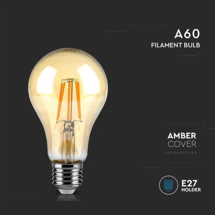 Lâmpada LED FILAMENT AMBER A67 E27/10W/230V 2200K