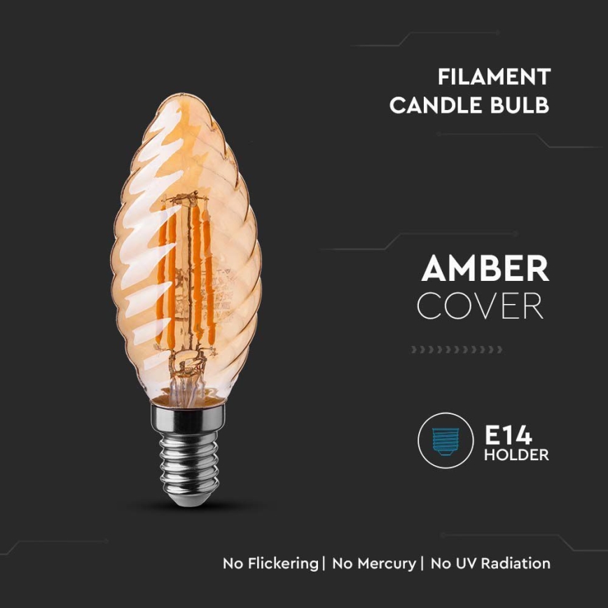 Lâmpada LED FILAMENT AMBER E14/4W/230V 2200K