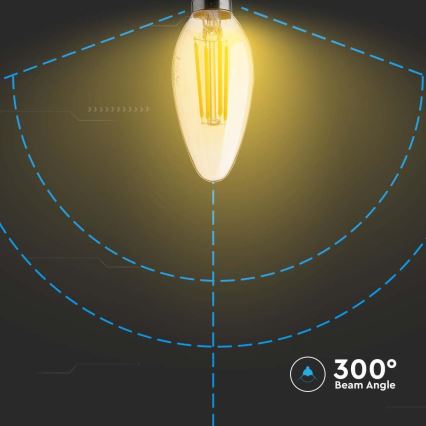 Lâmpada LED FILAMENT AMBER E14/4W/230V 2200K