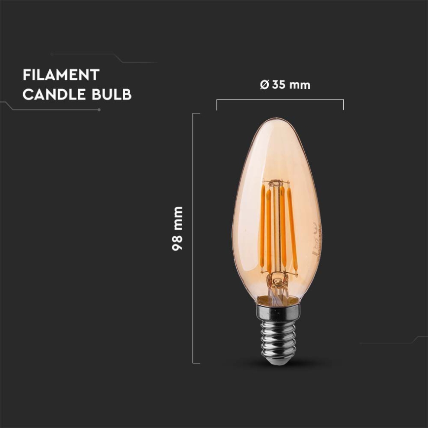 Lâmpada LED FILAMENT AMBER E14/4W/230V 2200K