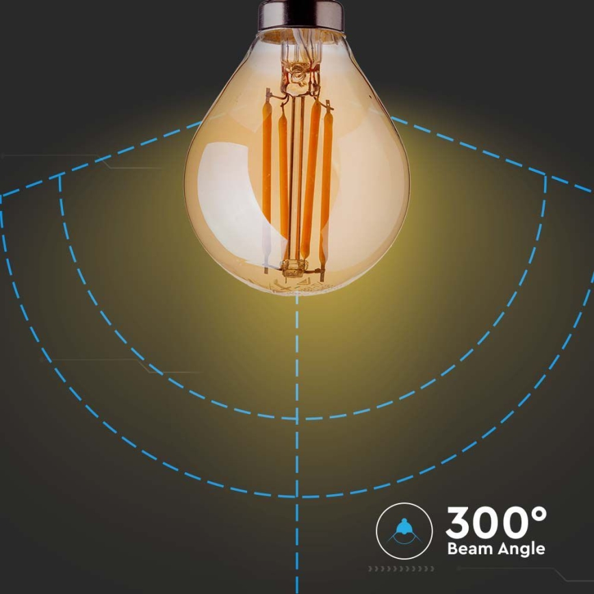 Lâmpada LED FILAMENT AMBER P45 E14/4W/230V 2200K