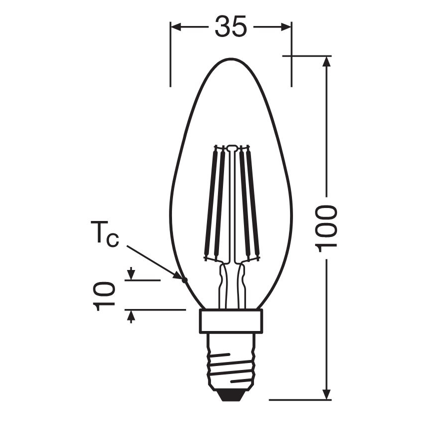 Lâmpada LED FILAMENT B40 E14/4W/230V 2700K - Osram