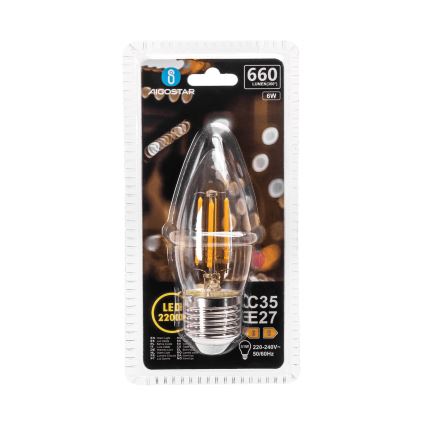 Lâmpada LED FILAMENT C35 E27/6W/230V 2200K - Aigostar