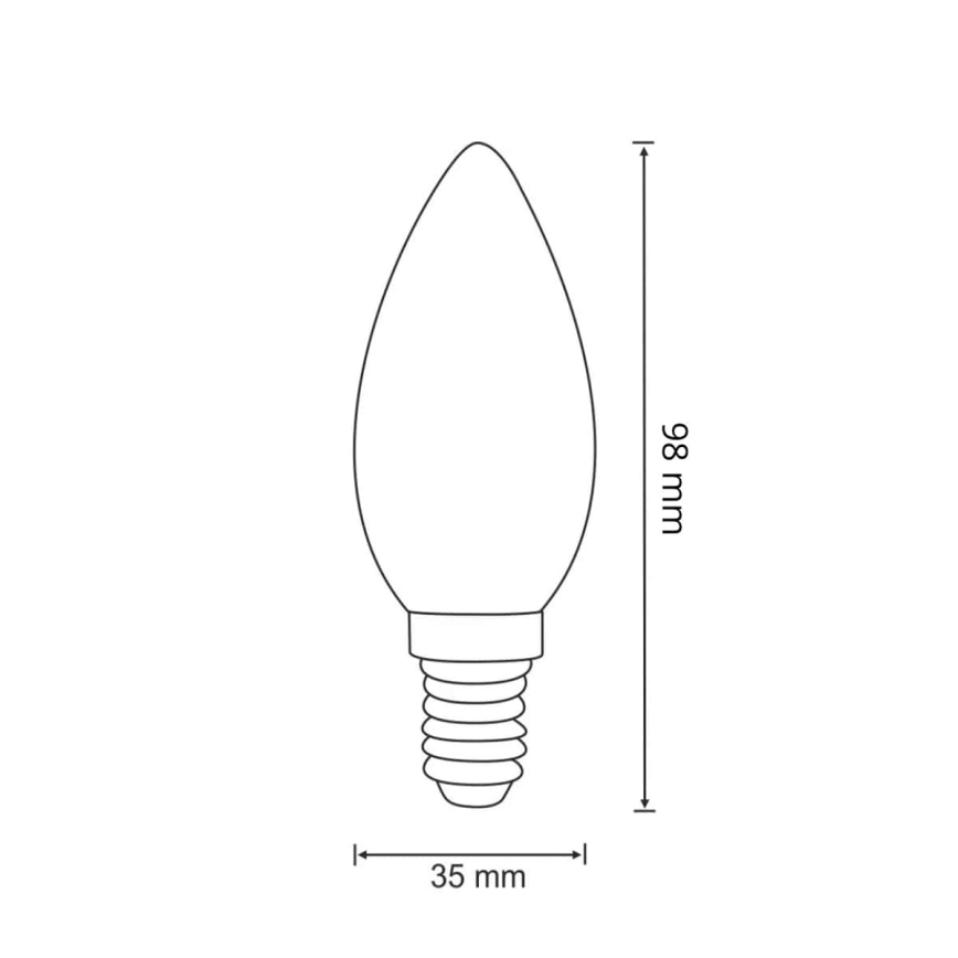 Lâmpada LED FILAMENT C37 E14/2W/230V 3000K