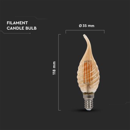 Lâmpada LED FILAMENT E14/4W/230V 2200K