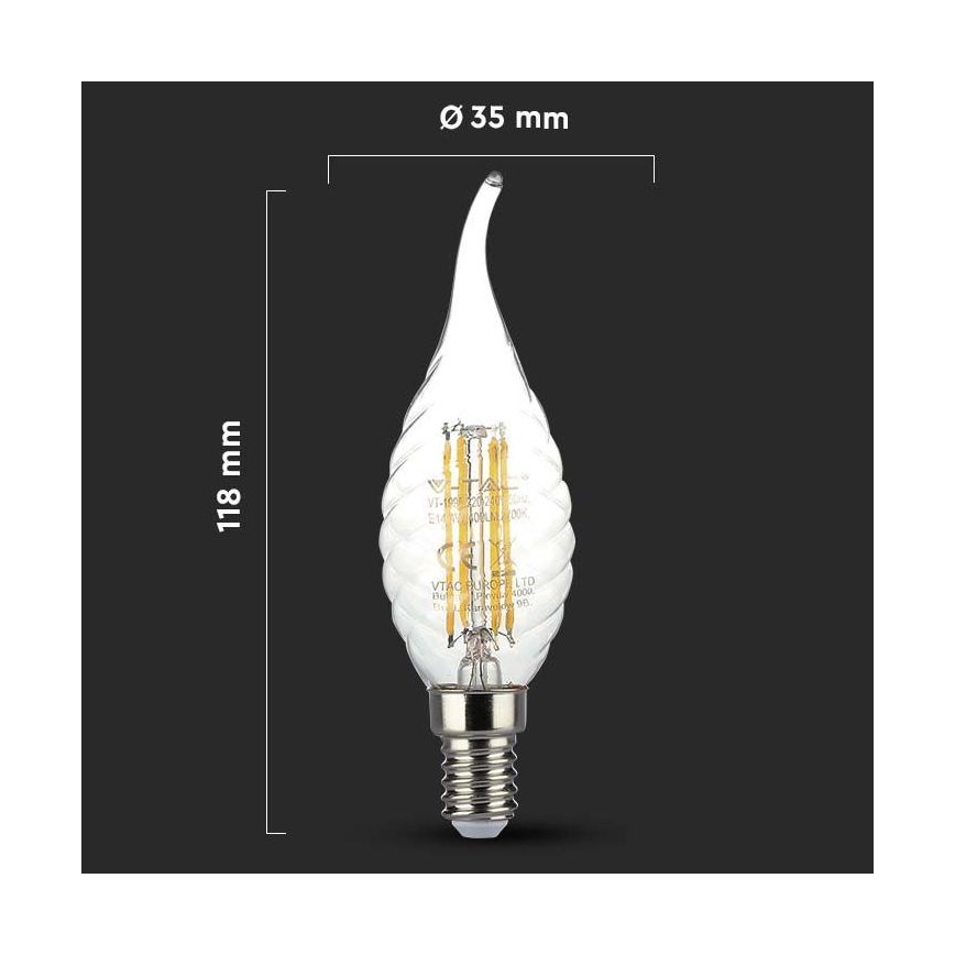 Lâmpada LED FILAMENT E14/4W/230V 3000K