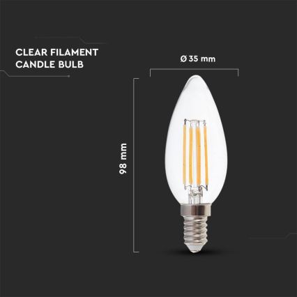 Lâmpada LED FILAMENT E14/4W/230V 3000K