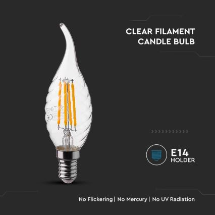 Lâmpada LED FILAMENT E14/4W/230V 4000K