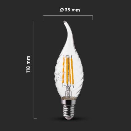 Lâmpada LED FILAMENT E14/4W/230V 4000K