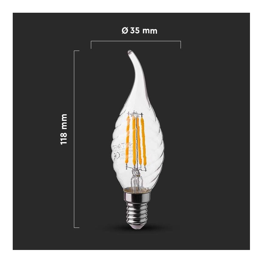 Lâmpada LED FILAMENT E14/4W/230V 4000K