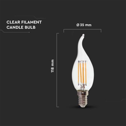 Lâmpada LED FILAMENT E14/4W/230V 6500K
