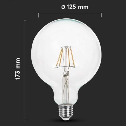 Lâmpada LED FILAMENT G125 E27/10W/230V 3000K