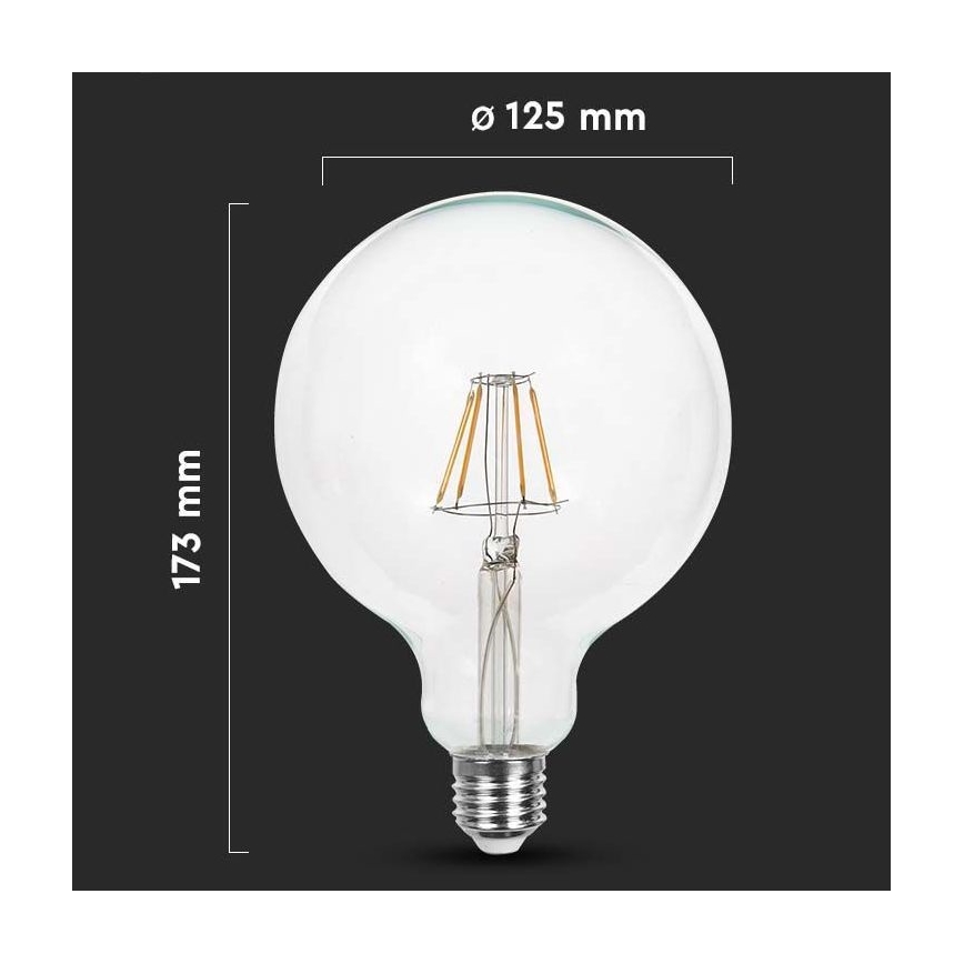 Lâmpada LED FILAMENT G125 E27/10W/230V 3000K