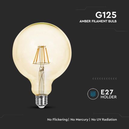 Lâmpada LED FILAMENT G125 E27/12W/230V 2200K