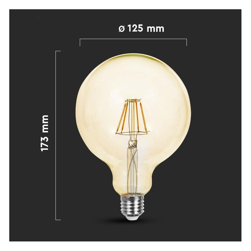 Lâmpada LED FILAMENT G125 E27/12W/230V 2200K