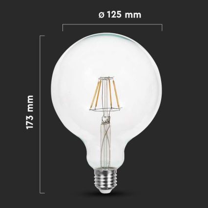 Lâmpada LED FILAMENT G125 E27/12W/230V 3000K